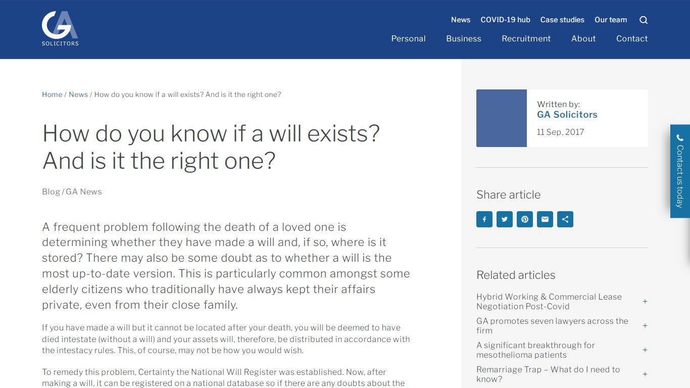 How do you know if a will exists? And is it the right one? - GA Solicitors